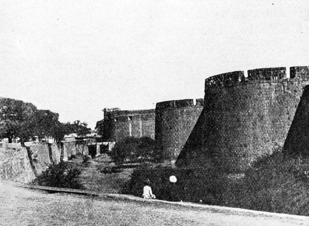 istock People and landmarks of India in 1895: Fort Ahmednagar 1960478625