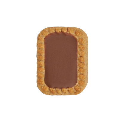 Biscuits covered in milk chocolate, isolated white background. clipping path