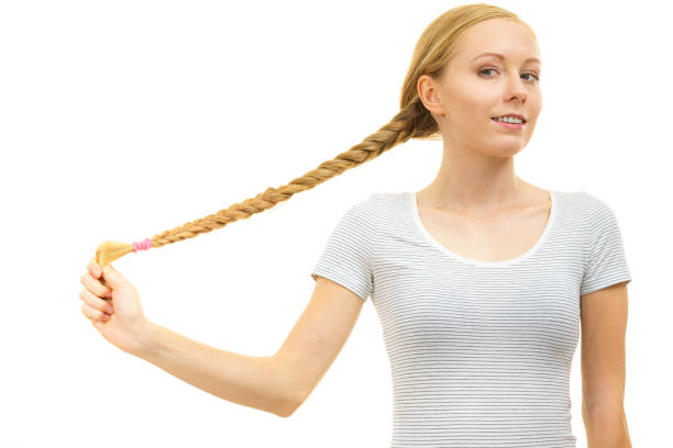Blonde girl with braid hair