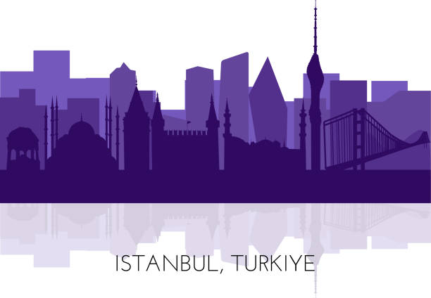 illustrations, cliparts, dessins animés et icônes de istanbul, turkiye skyline, silhouette. this illustration represents the country with its most notable buildings. vector is fully editable, every object is holistic and movable - abstract backgrounds architecture sunbeam