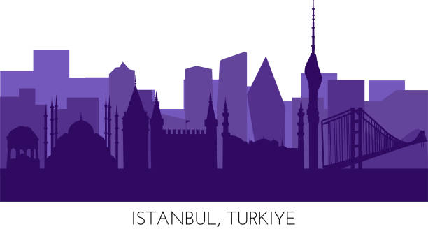 illustrations, cliparts, dessins animés et icônes de istanbul, turkiye skyline, silhouette. this illustration represents the country with its most notable buildings. vector is fully editable, every object is holistic and movable - abstract backgrounds architecture sunbeam