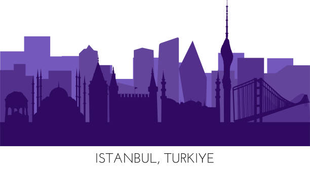illustrazioni stock, clip art, cartoni animati e icone di tendenza di istanbul, turkiye skyline, silhouette. this illustration represents the country with its most notable buildings. vector is fully editable, every object is holistic and movable - abstract backgrounds architecture sunbeam