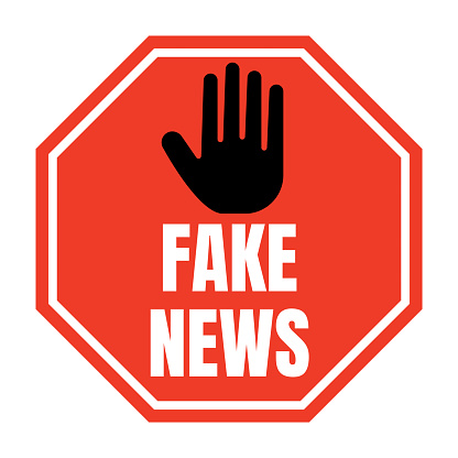 Stop fake news symbol icon