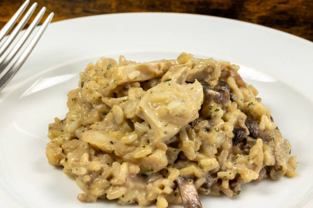 istock plate of chicken and mushroom risotto 1960720846