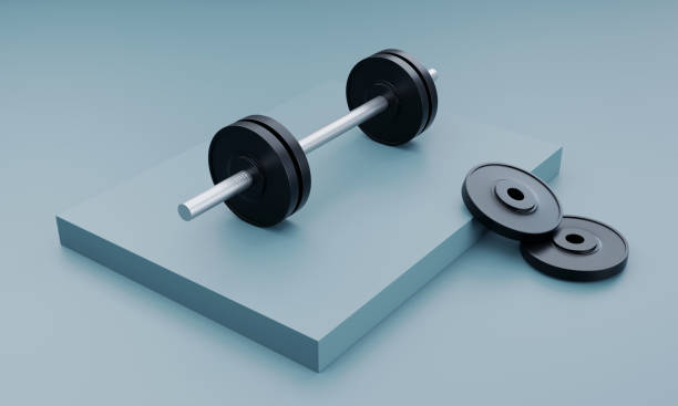istock Realistic fitness composition. 3d sport objects 1960731361