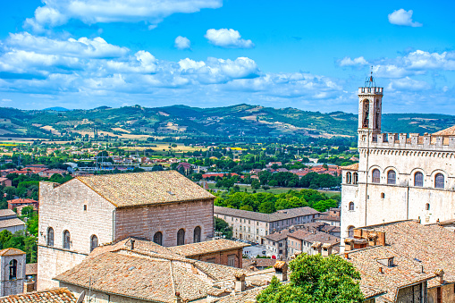 Gubbio, Umbria, Italy - townscape with building in the historic center from XIVth century