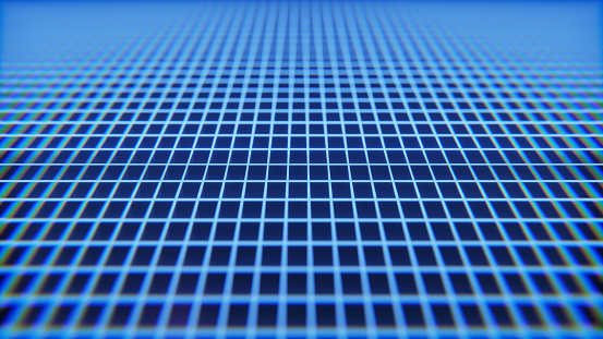 Blue grid, perspective view, simple digital background