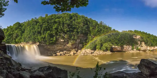 The moonbow stretches from the base of Cumberland Falls in Kentucky on the night of a full moon, one of the only places in the world where this happens with predictable regularity.