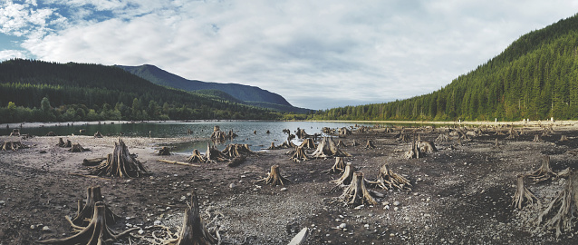 A view of a scenic landscape at Rattlesnake Lake near North Bend, Washington.