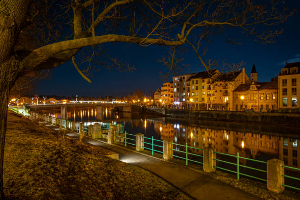 istock River Becva in winter without snow evening in Prerov CZ 01 24 2024 1960900640