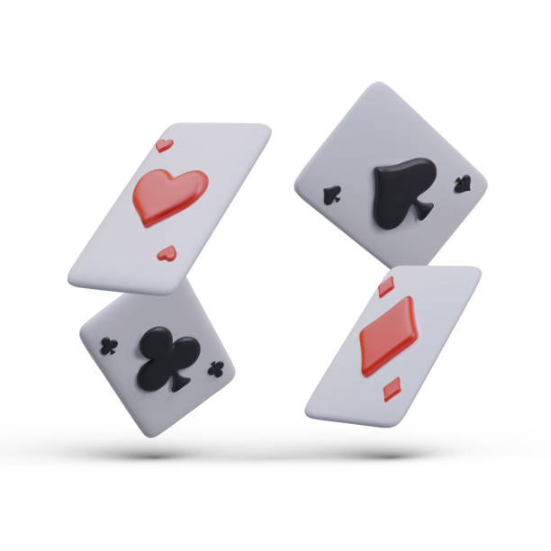 istock Floating realistic playing cards. Winning combination, set of aces of different suits 1960924247