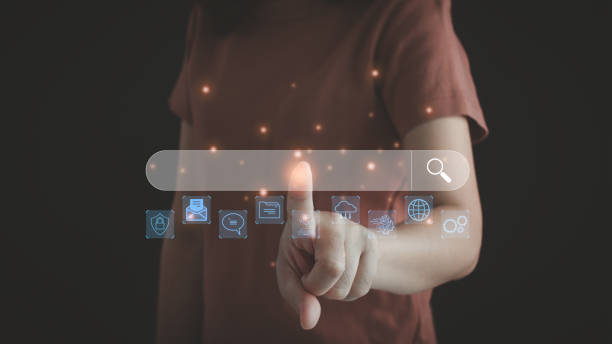 istock Search with Ai assistant technology, SEO Search Engine Optimization concept. Business people use web consoles to search for data information on virtual screens. Promoting ranking traffic on websites. 1960951077