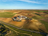 Aerial view of a winery in Rueda, Valladolid