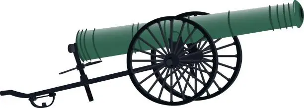 Vector illustration of One antique cannon illustration