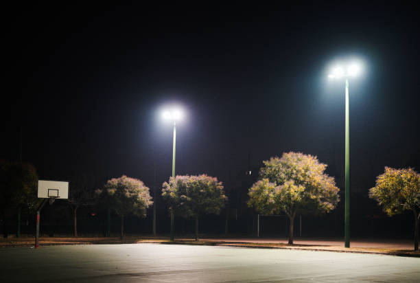 basketball court at night