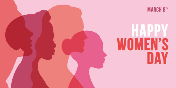 International Women's Day template for advertising, banners, leaflets and flyers. International Women's Day template for advertising, banners, leaflets and flyers. Stock illustration silhouette of a thanksgiving greetings stock illustrations