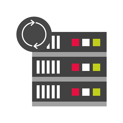 database illustration with server vector isolated