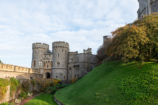 Windsor.Berkshire.United Kingdom.December 2nd 2022.Photo of the Norman gate in the Middle ward of Windsor castle