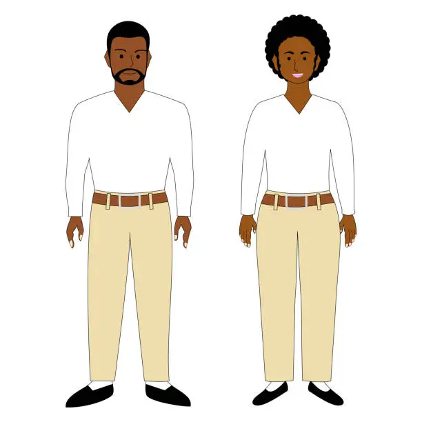 Vector illustration of A black young couple.