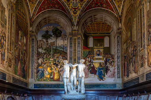 Siena, Italy - July 26, 2023: Interior of Siena Cathedral in Tuscany, Italy