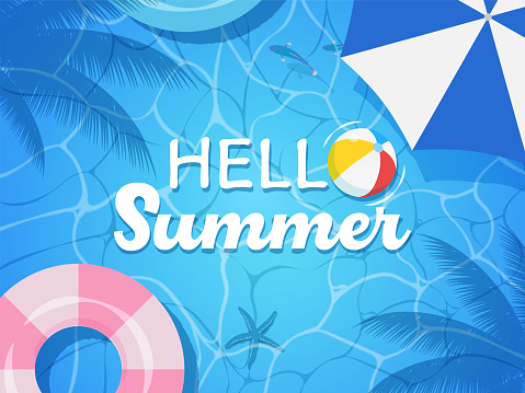 Summer banner template_image illustration of sea surface and sea motif