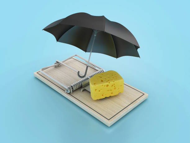 istock Mouse Trap with Cheese and Umbrella 1961070766