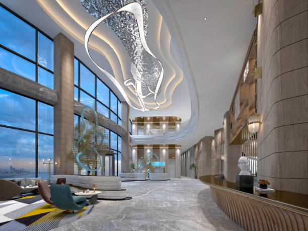 istock 3d render luxury hotel lobby entrance 1961117161