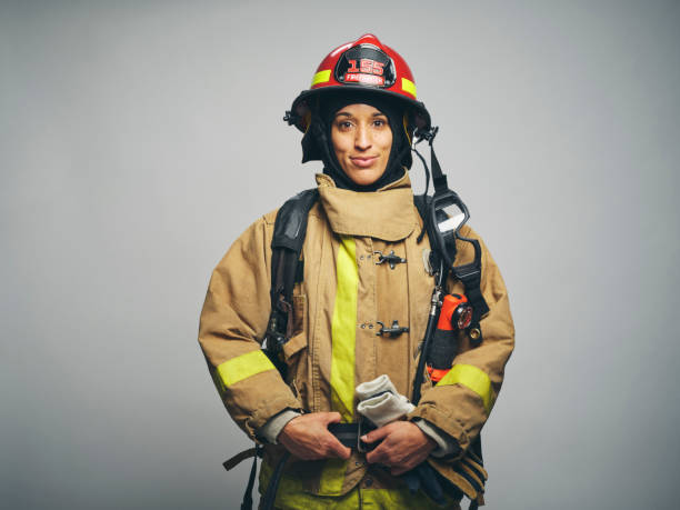 istock Female Firefighter Portrait 1961139793