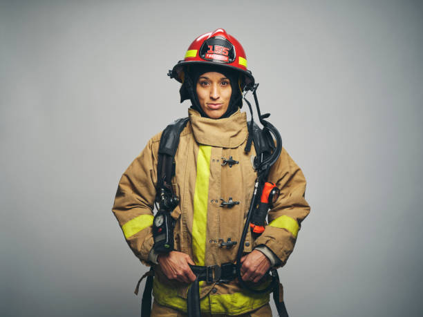 istock Female Firefighter Portrait 1961140883