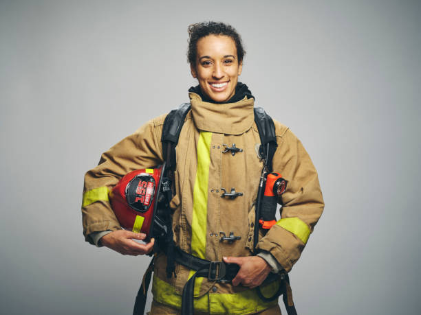 istock Female Firefighter Portrait 1961143630