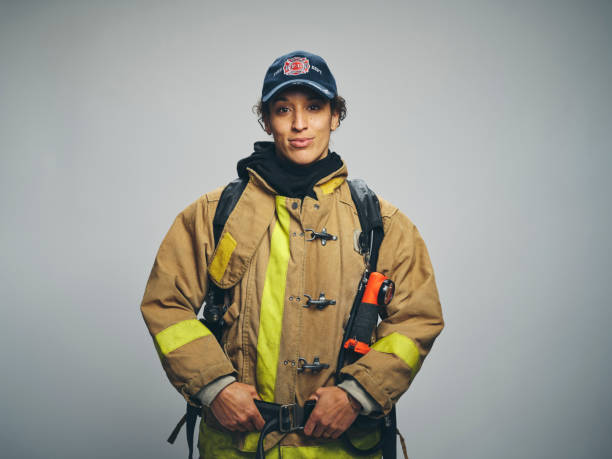 istock Female Firefighter Portrait 1961152990
