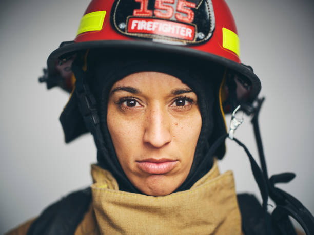 istock Female Firefighter Portrait 1961164083