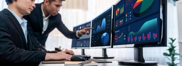 istock Analyst working on BI dashboard on computer monitor. Trailblazing 1961166637