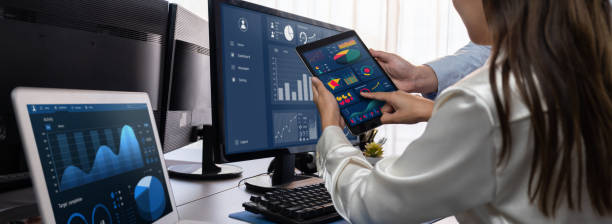 istock Analyst working on BI dashboard on computer monitor. Trailblazing 1961174091