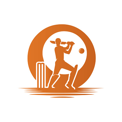 Cricket Player  Inside a Ring Illustration