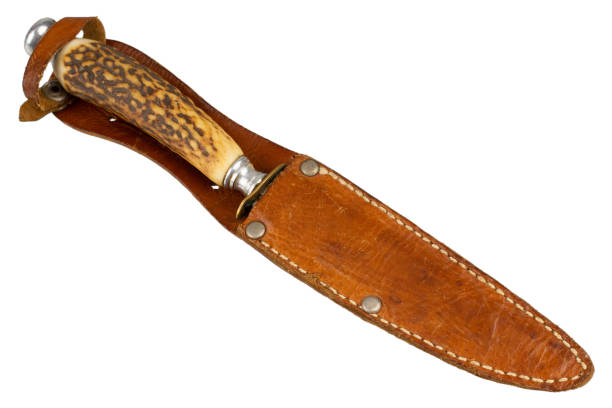 istock Vintage hunting knife with leather holster 1961220166