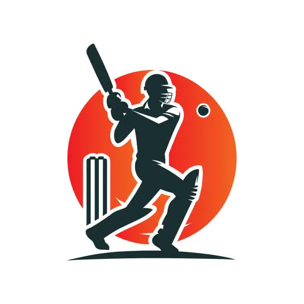 Vector illustration of Cricket Player  Playing Short Concept
