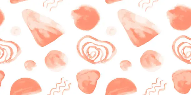 Vector illustration of Pattern with pastel textured red watercolor stains
