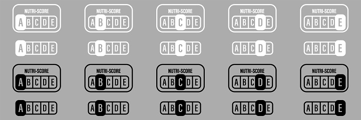 Nutri- Score Label Set Icons