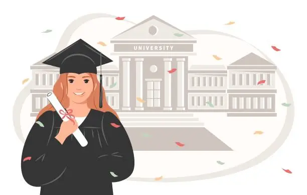 Vector illustration of graduates people 02