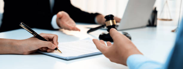 istock Couples file for divorcing and seek assistance from law firm. Rigid 1961390365