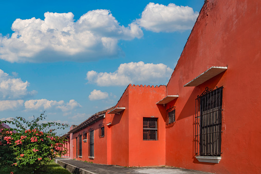 colorful colonial facade Tlacotalpan Mexico