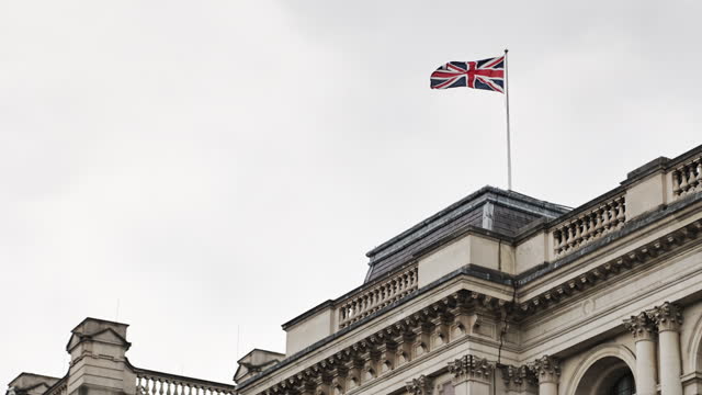British flag flying in London