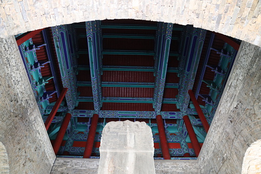The Ming Tomb Scenic Area is where Zhu Yuanzhang, the founding emperor of the Ming Dynasty, is buried. This stone tablet was built by Zhu Yuanzhang's son Zhu Di and records Zhu Yuanzhang's life.