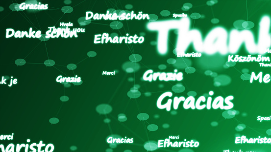 Animation Animation of thank you text over background. Entertainment and digital interface concept digitally generated  thank you text over background