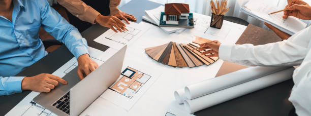 istock Group of interior designer team in meeting and discussing. Insight 1961639607