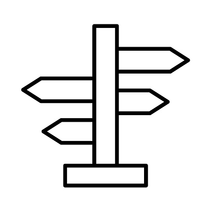 Direction Sign icon vector image. Can be used for Library.