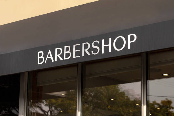 istock Barber shop sign on building 1961717075