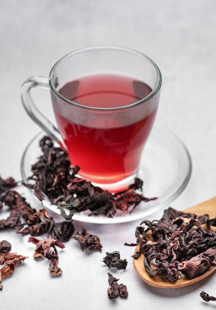 istock Hibiscus tea in glass mug. 1961733124