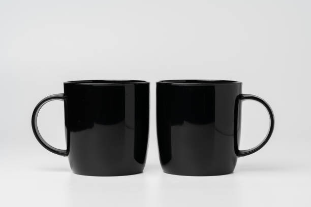 istock Black coffee mugs mock up on white background copy space 1961762038